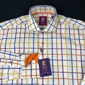Robert Lewis Shirt Mens Medium Multicolor Checks Contemporary Fit New w/Tags!